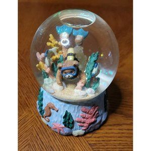 Vintage 1992 San Francisco Music Box Teddy Tempo Scuba Diving Snowglobe Ocean
